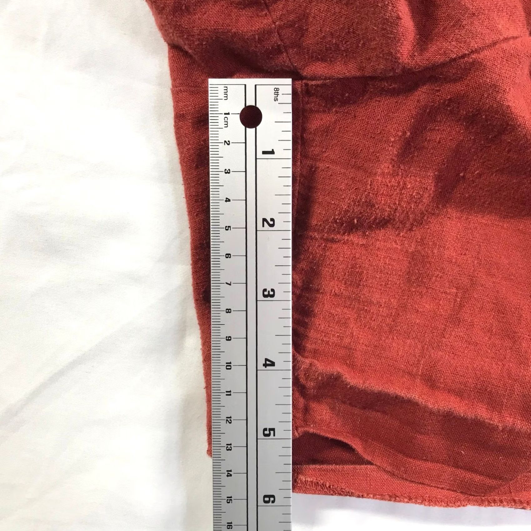 Boden Boden Linen Cotton Paperbag Waist Shorts Terracotta Red US 16 UK 20 6" Inseam Size 27" / US 4 / IT 40 - 5 Thumbnail
