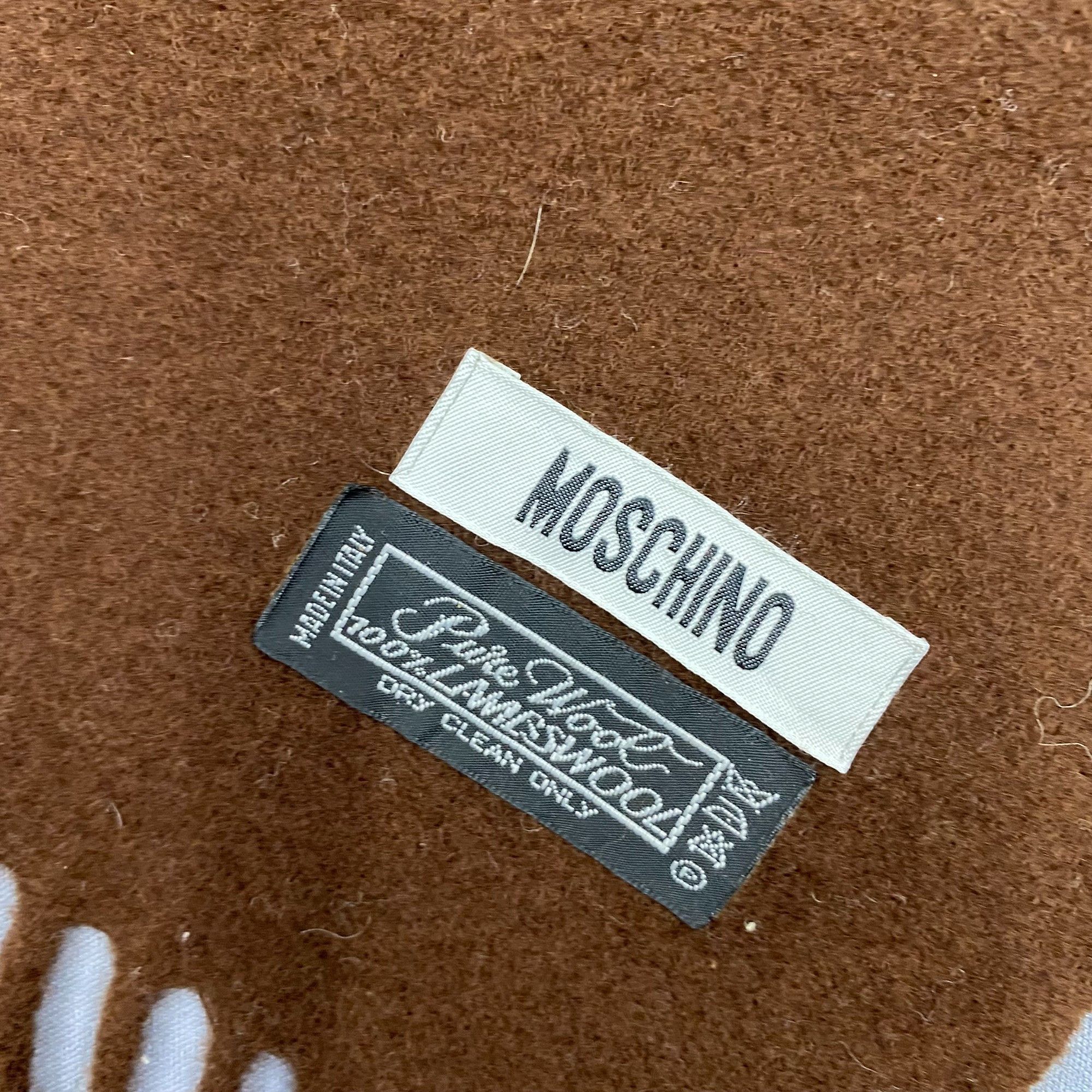 Moschino Vintage Moschino Scarf Muffler Wool Fringe Neckwear Scarves Size ONE SIZE - 5 Thumbnail