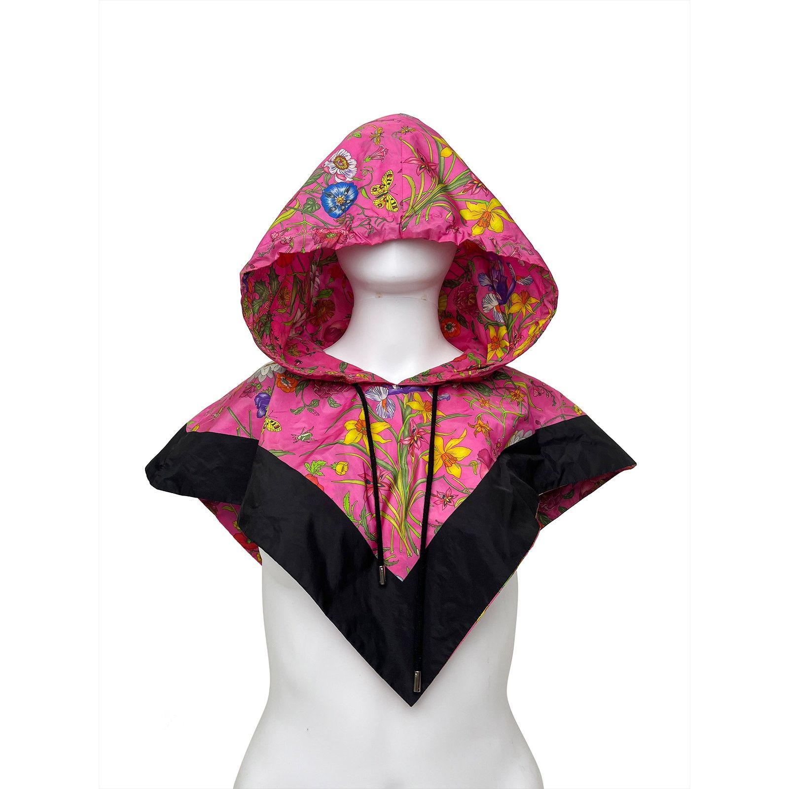Floral hood - pink with floral print