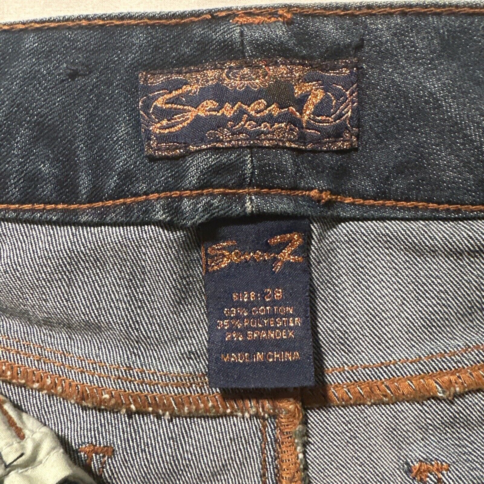 Seven 7 Seven7 Blue Jeans Sz 28 Bell Bottoms Boot Cut BOHODark Wash Size 28" / US 6 / IT 42 - 10 Thumbnail