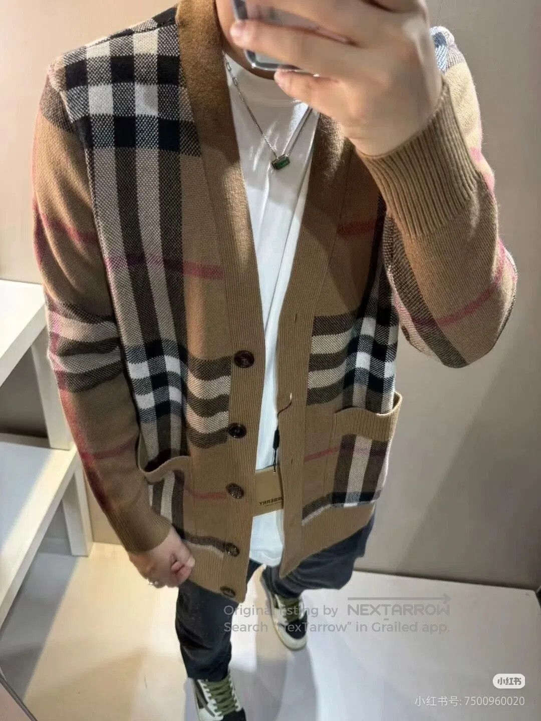 Burberry Burberry Check Wool Cardigan Size XL. Size US XL / EU 56 / 4 - 4 Thumbnail