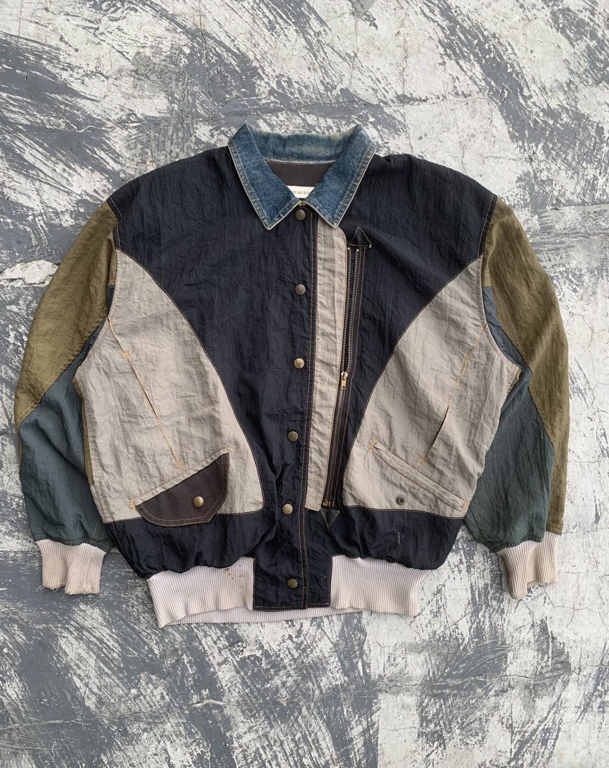 Jean Paul Gaultier 90’s Jean Paul Gaultier “QU’EST-CE QU’ELLE A? Nylon Denim Size US XL / EU 56 / 4 - 2 Thumbnail