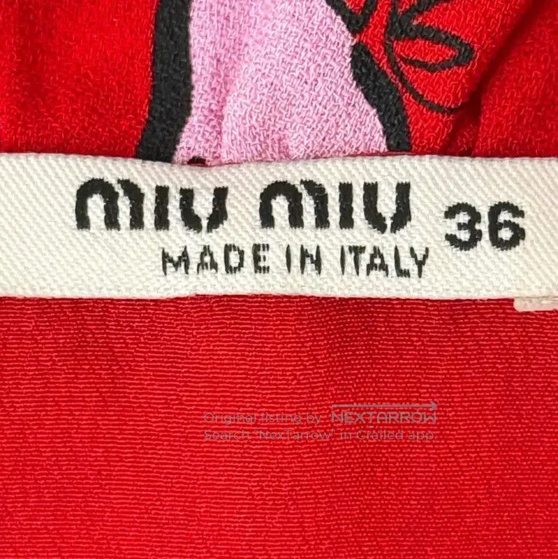Miu Miu Miu Miu Red Cotton Blend Women's Dress . Size S / US 4 / IT 40 - 4 Thumbnail