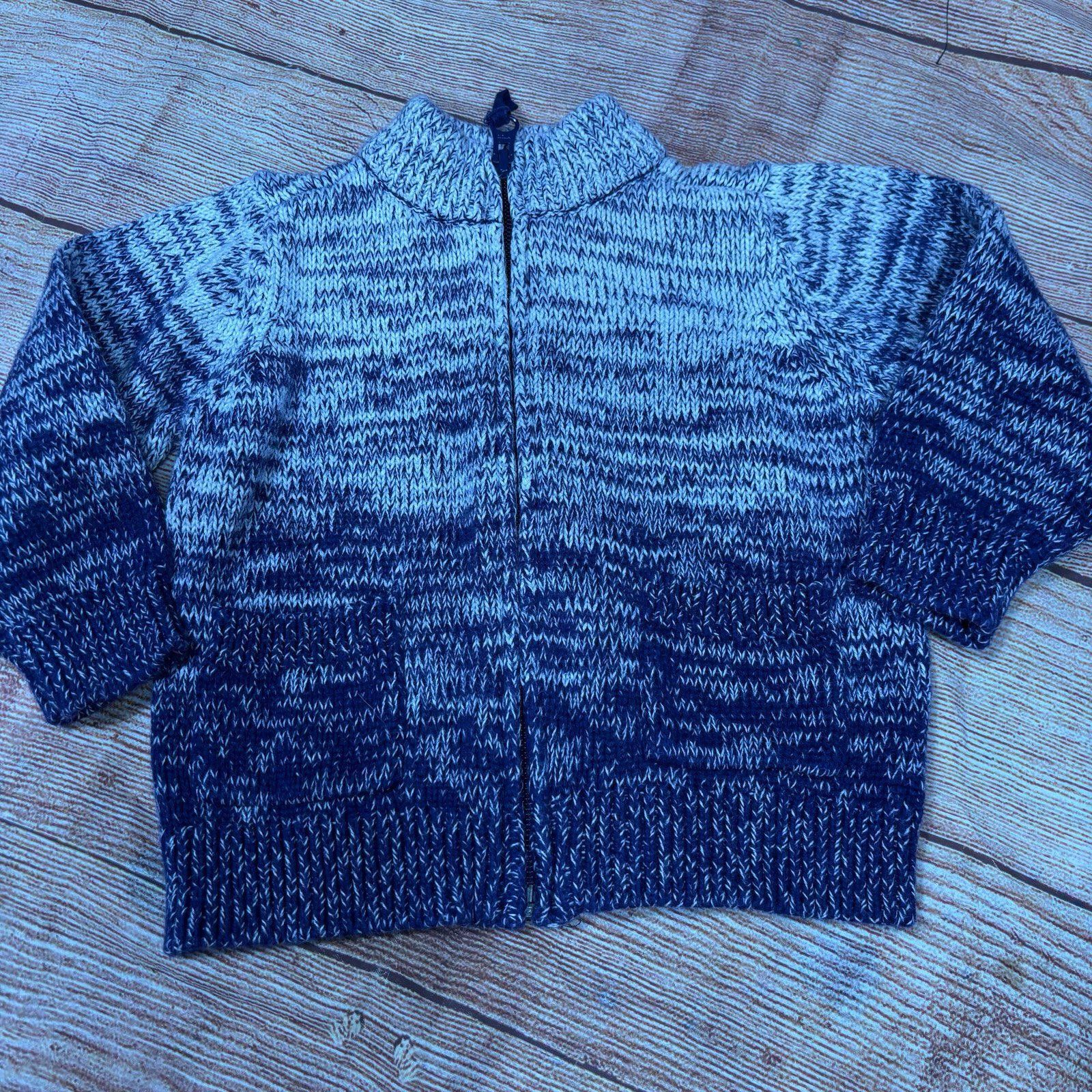 Old Navy Old Navy Blue & White Zip-Up Cardigan Sweater 18-24 mos Size US XXS / EU 40 - 1 Thumbnail