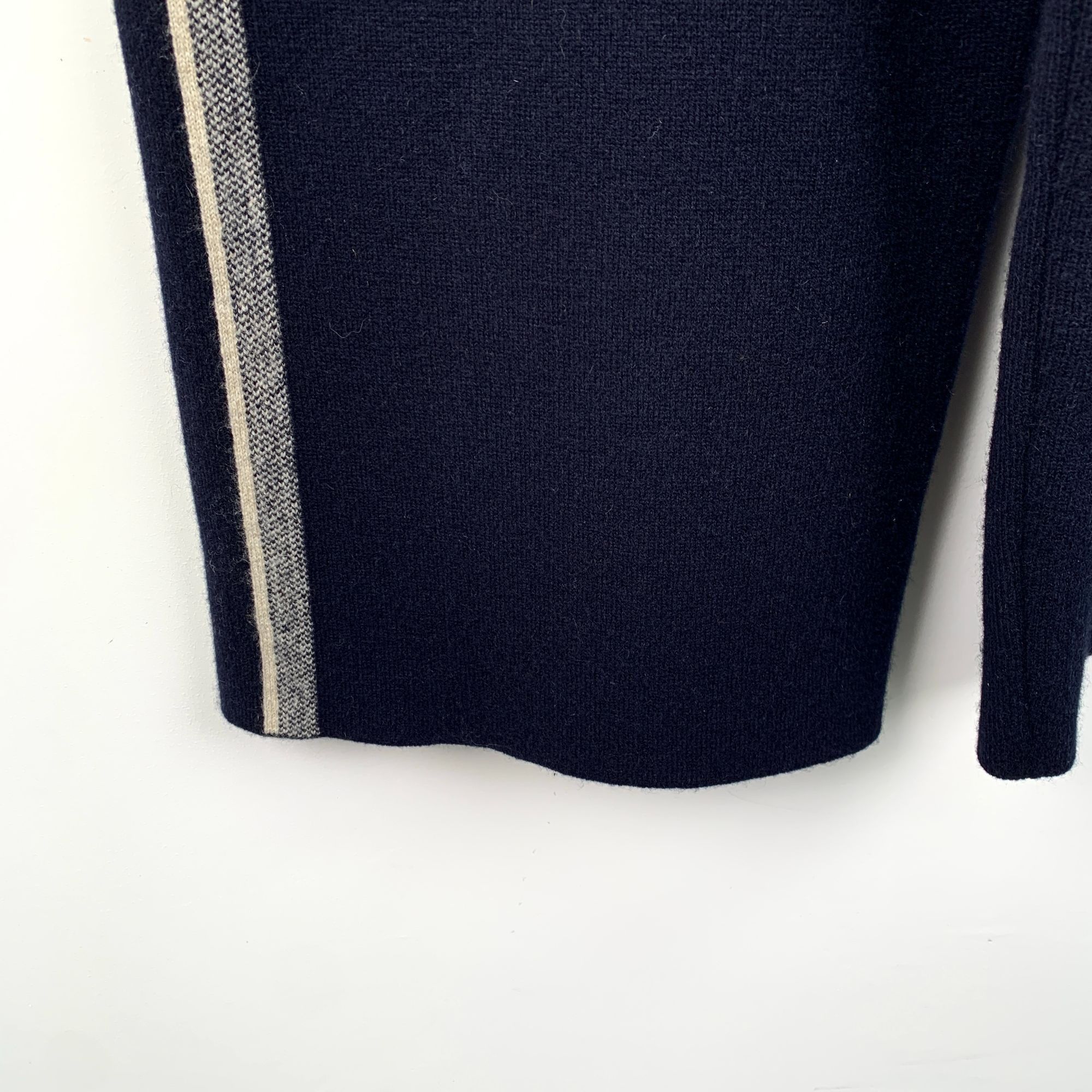 Dior Christian Dior Navy Blue & Beige Striped Cashmere Blend Knit Size 26" / US 2 / IT 38 - 5 Thumbnail