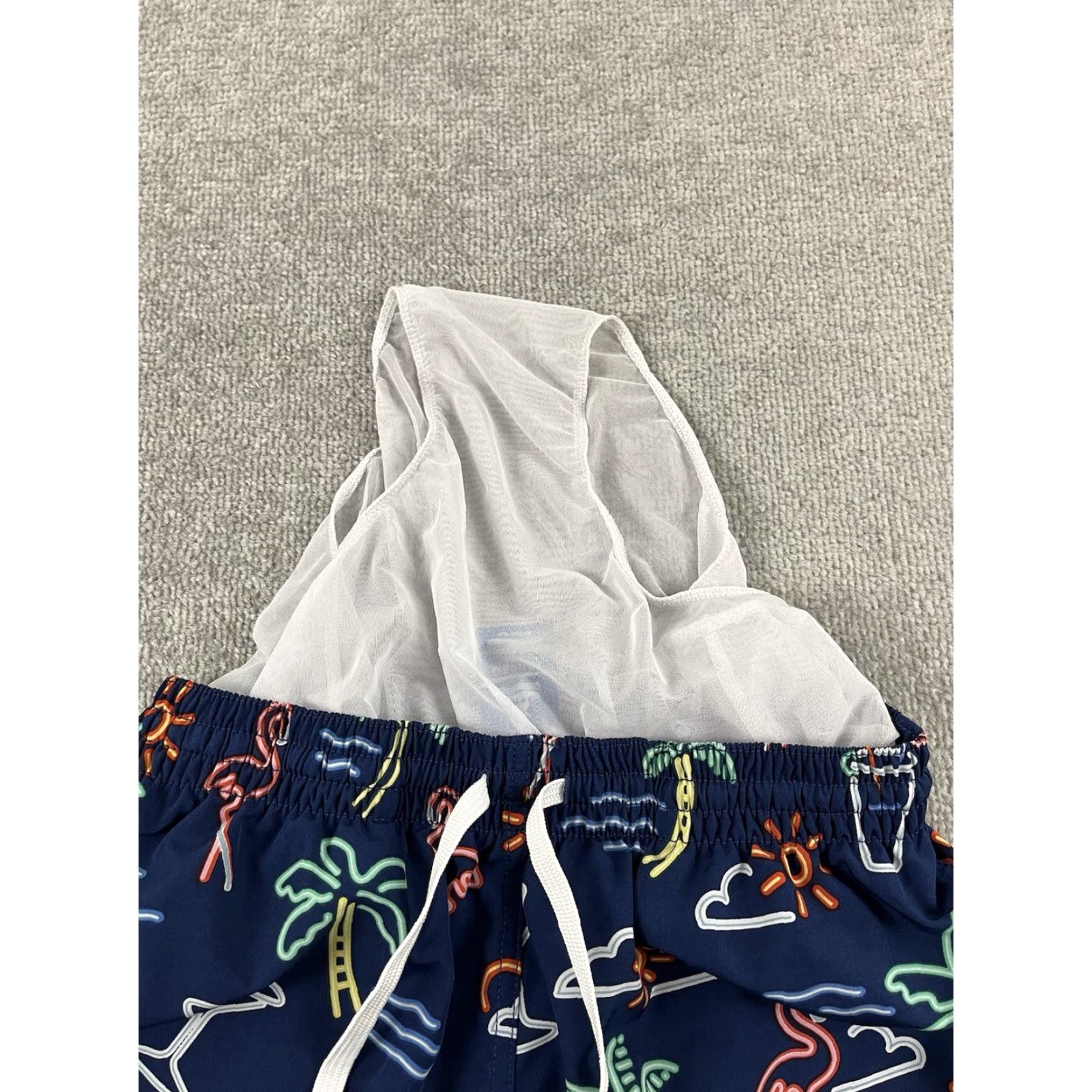 Chubbies CHUBBIES Swim Trunks Mens Medium Blue Neon Lights Lined 5.5" Short Size US 31 - 7 Thumbnail
