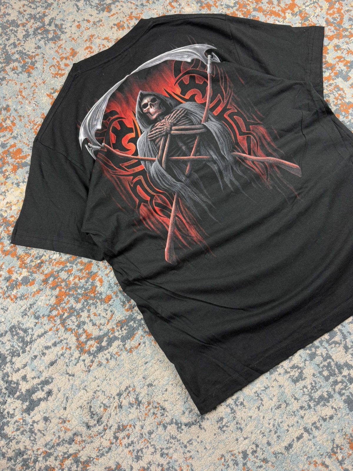 Vintage × West Coast Choppers Vintage 90s Spiral reaper skull skeleton guilty judge tee Size US XL / EU 56 / 4 - 4 Thumbnail