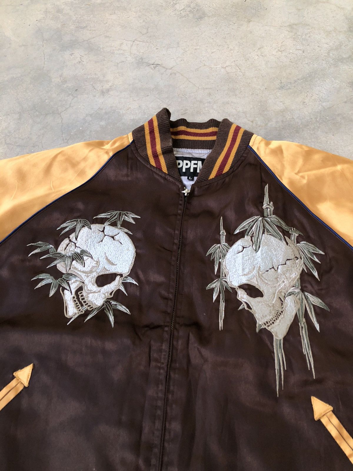 Japanese Brand Rare PPFM Sukajan Embroided Skull And Rest In Peace Back Hit Size US S / EU 44-46 / 1 - 6 Thumbnail