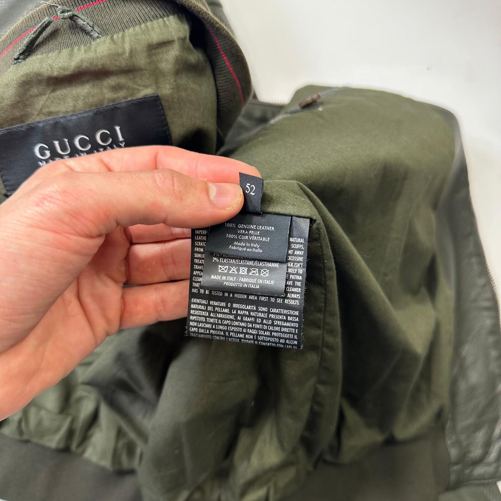 Gucci Gucci Tom Ford 00’s Perforated Nappa Leather Green Bomber L Size US L / EU 52-54 / 3 - 9 Thumbnail