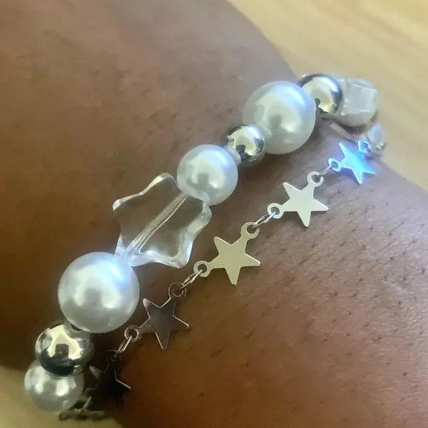 Jewelry Pearl Star Beaded Bracelet Size ONE SIZE - 4 Thumbnail