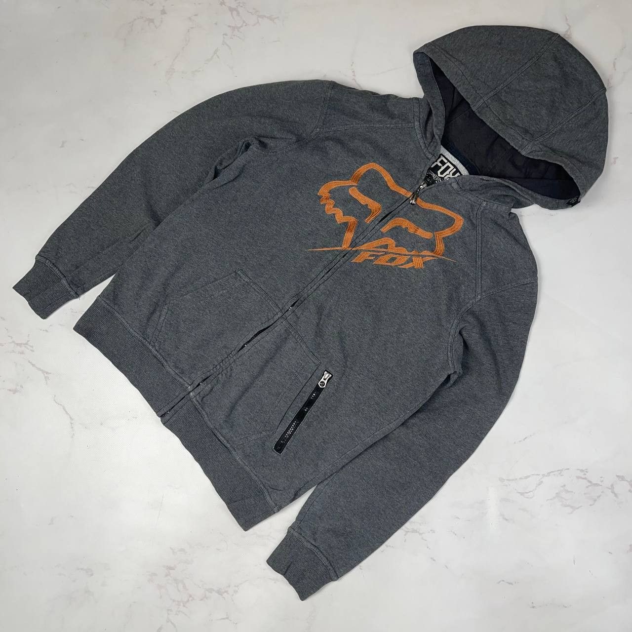 Fox Racing Fox Racind Vintage Y2K Zip Hoodie Streetwear Size S Gray Size US S / EU 44-46 / 1 - 2 Thumbnail