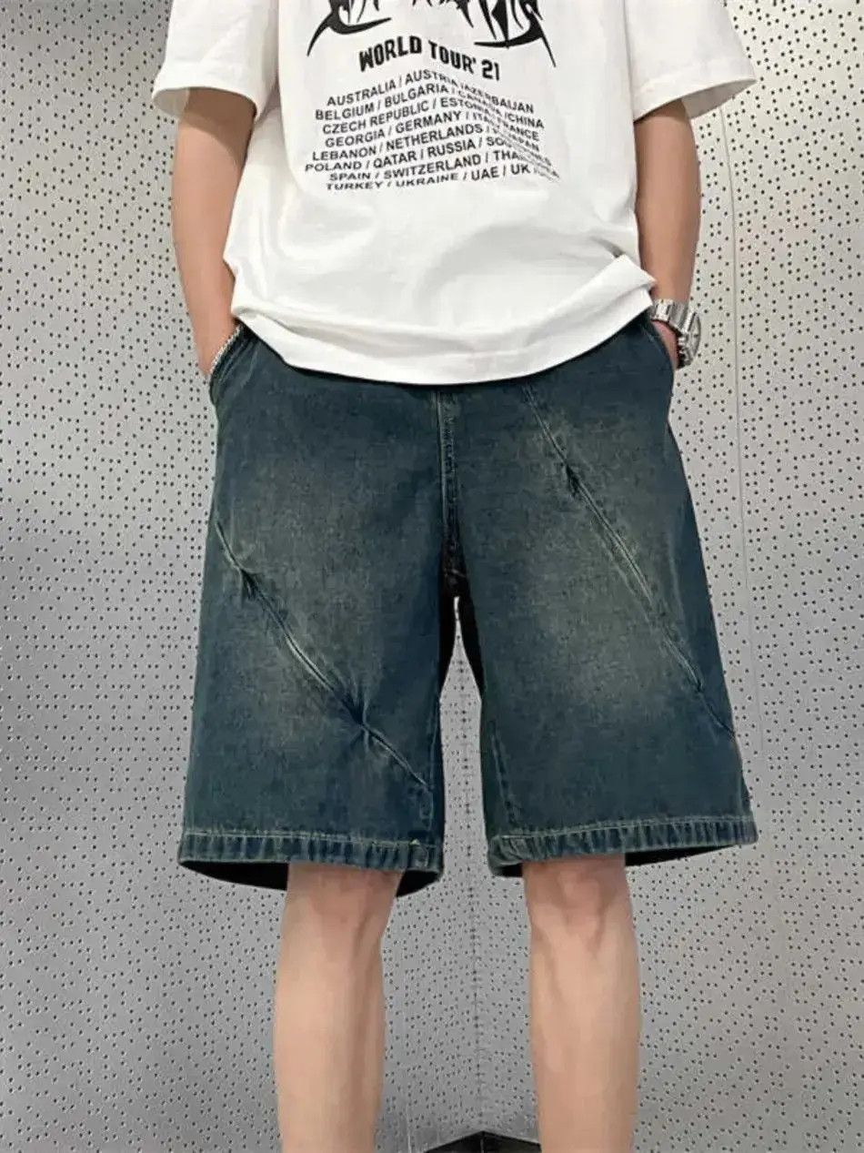 Japanese Brand Retro loose and versatile denim shorts Size US 32 / EU 48 - 6 Thumbnail