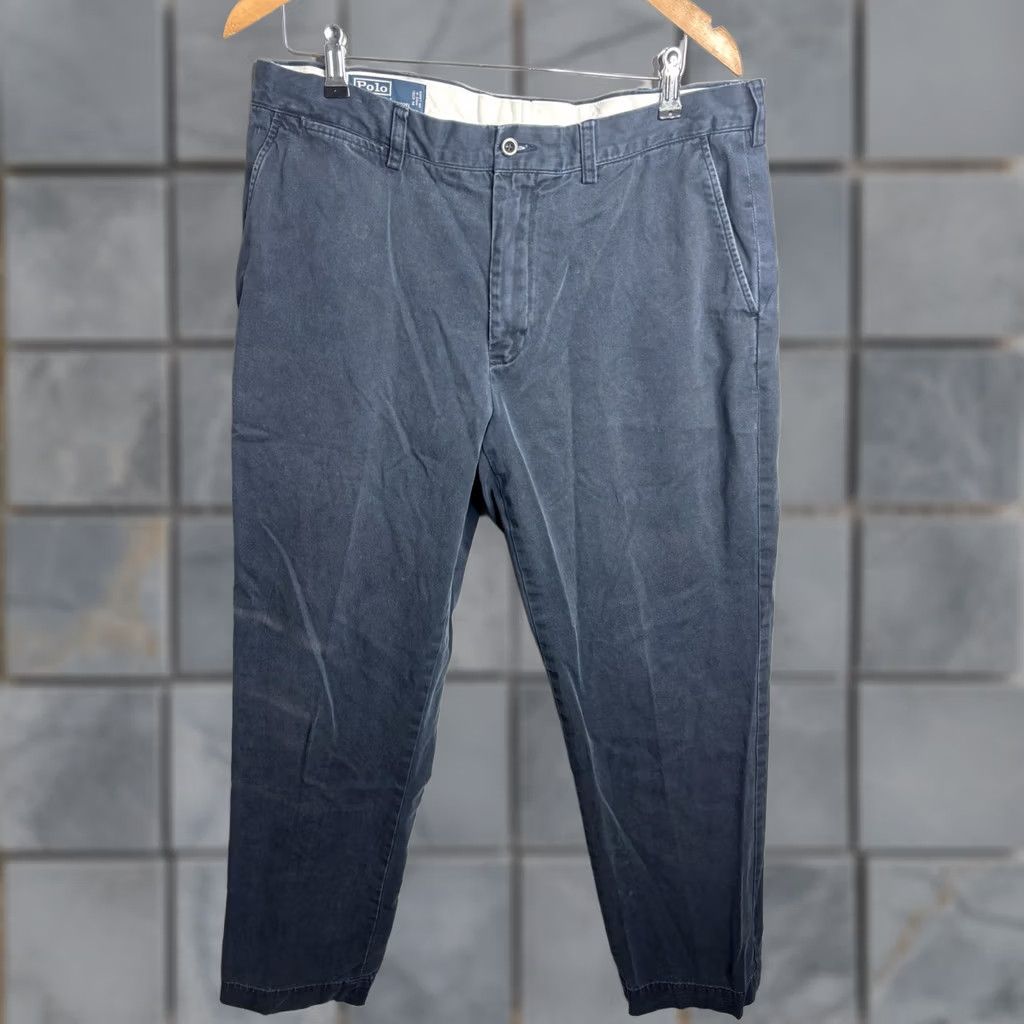 Polo Ralph Lauren Polo Ralph Lauren Preston Chino Pants Mens 36x32 Blue Cotton Flat Front Casual Size US M / EU 48-50 / 2 - 1 Thumbnail