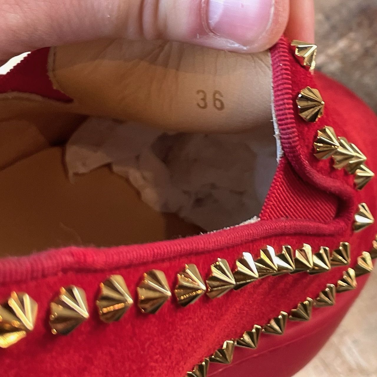 Christian Louboutin Christian Louboutin Red Suede Pik Boat Slip On Sneakers Size US 6 / IT 36 - 9 Thumbnail