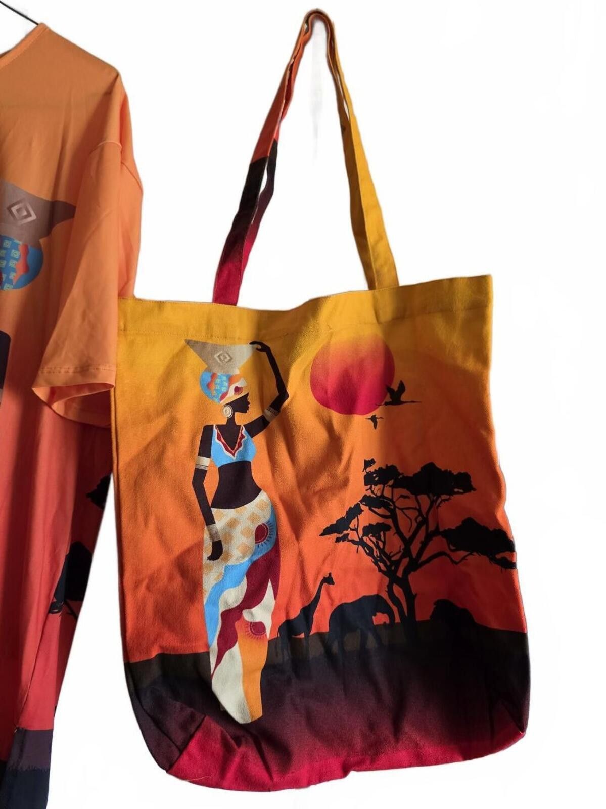 Anthony Vaccarello ANTTHONY Original African Sunset Tunic & Tote Bag Set Large Size L / US 10 / IT 46 - 9 Thumbnail