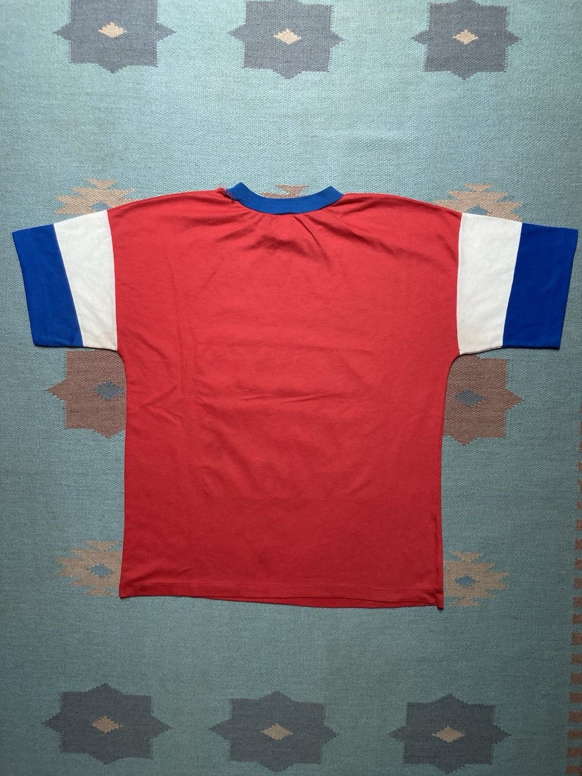 Vintage 70s t shirt blue devil squadron red white blue bomber L Size US L / EU 52-54 / 3 - 7 Thumbnail