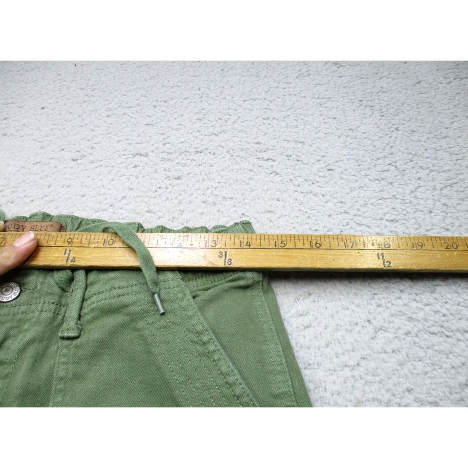 Vintage Judy Blue Pants Womens 5/27 Green Garment Dyed Utility Drawstring Twill Chino Pockets Stretch Straight 29in Inseam Womens Size 27" / US 4 / IT 40 - 3 Thumbnail