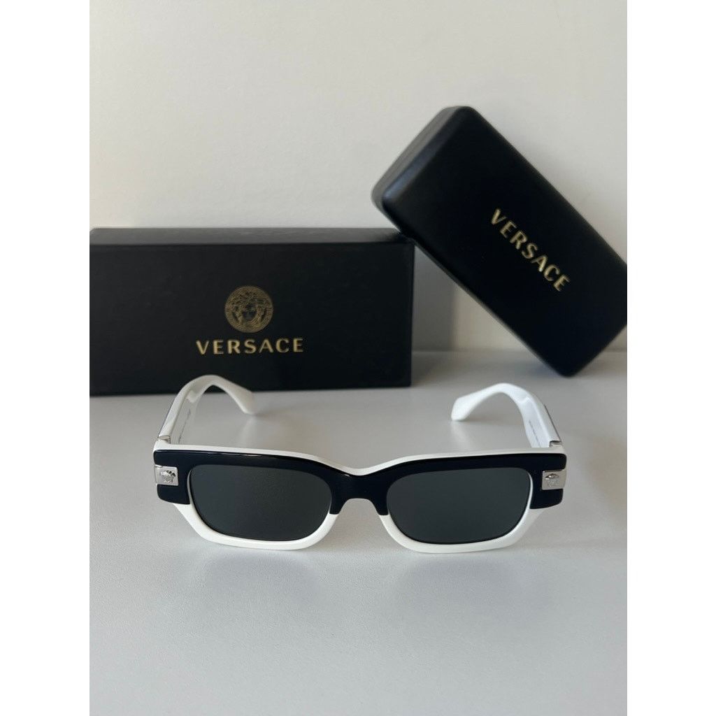 Versace NEW Versace VE4465 Black White Square Sunglasses Size ONE SIZE - 5 Thumbnail