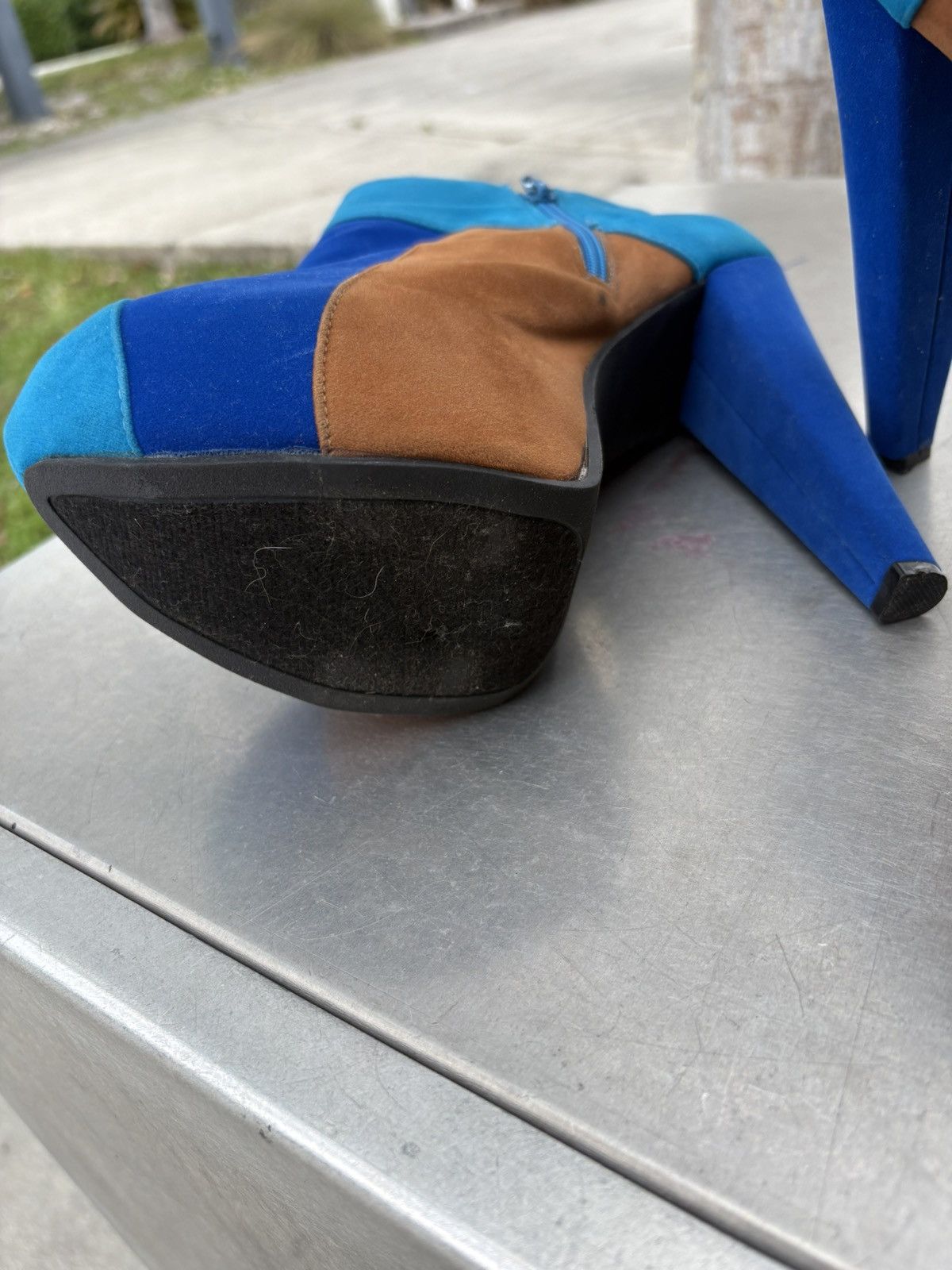 Other Platform Block Heel in BlueBrown Colorblock Suede SideZip 10 Size US 10 / IT 40 - 6 Thumbnail