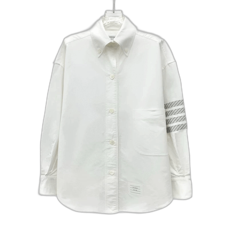 Thom Browne Thom Browne Classic White Long Sleeve Shirt Size US S / EU 44-46 / 1 - 1 Thumbnail