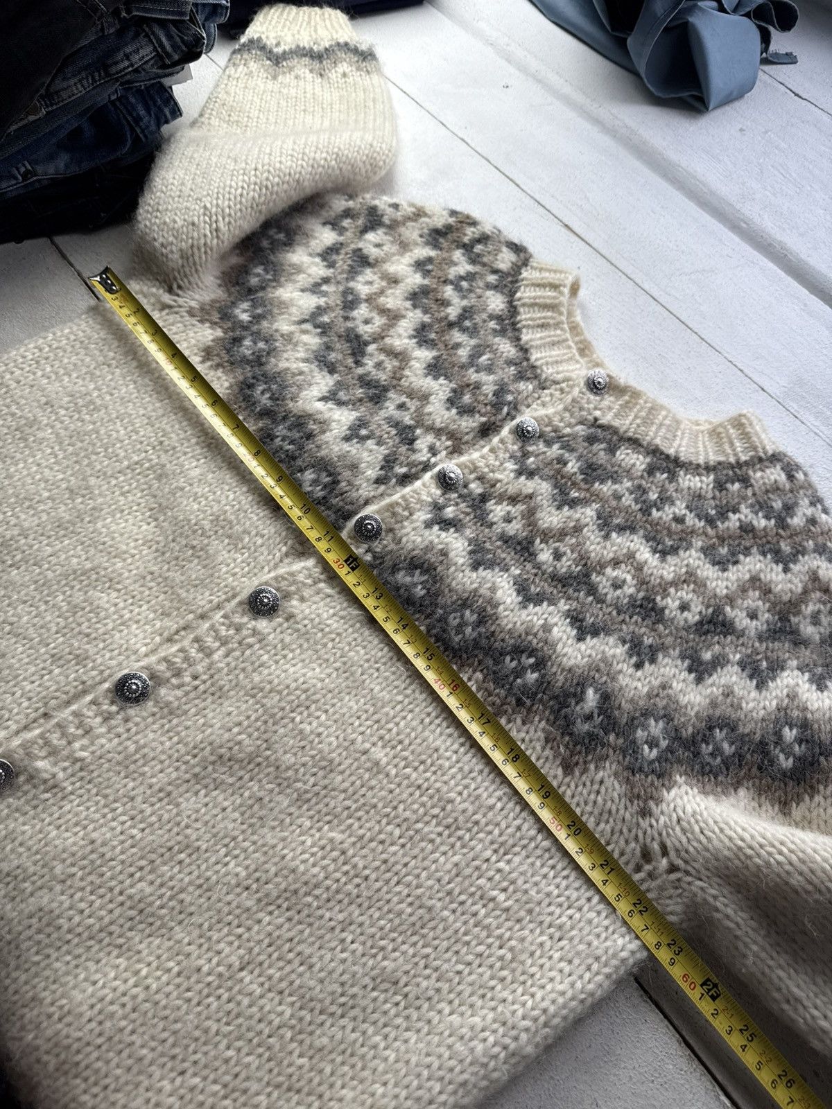 Japanese Brand Retro Vintage 90s Hilda Ltd Nordic Fair Isle Wool Cardigan Size US L / EU 52-54 / 3 - 12 Thumbnail