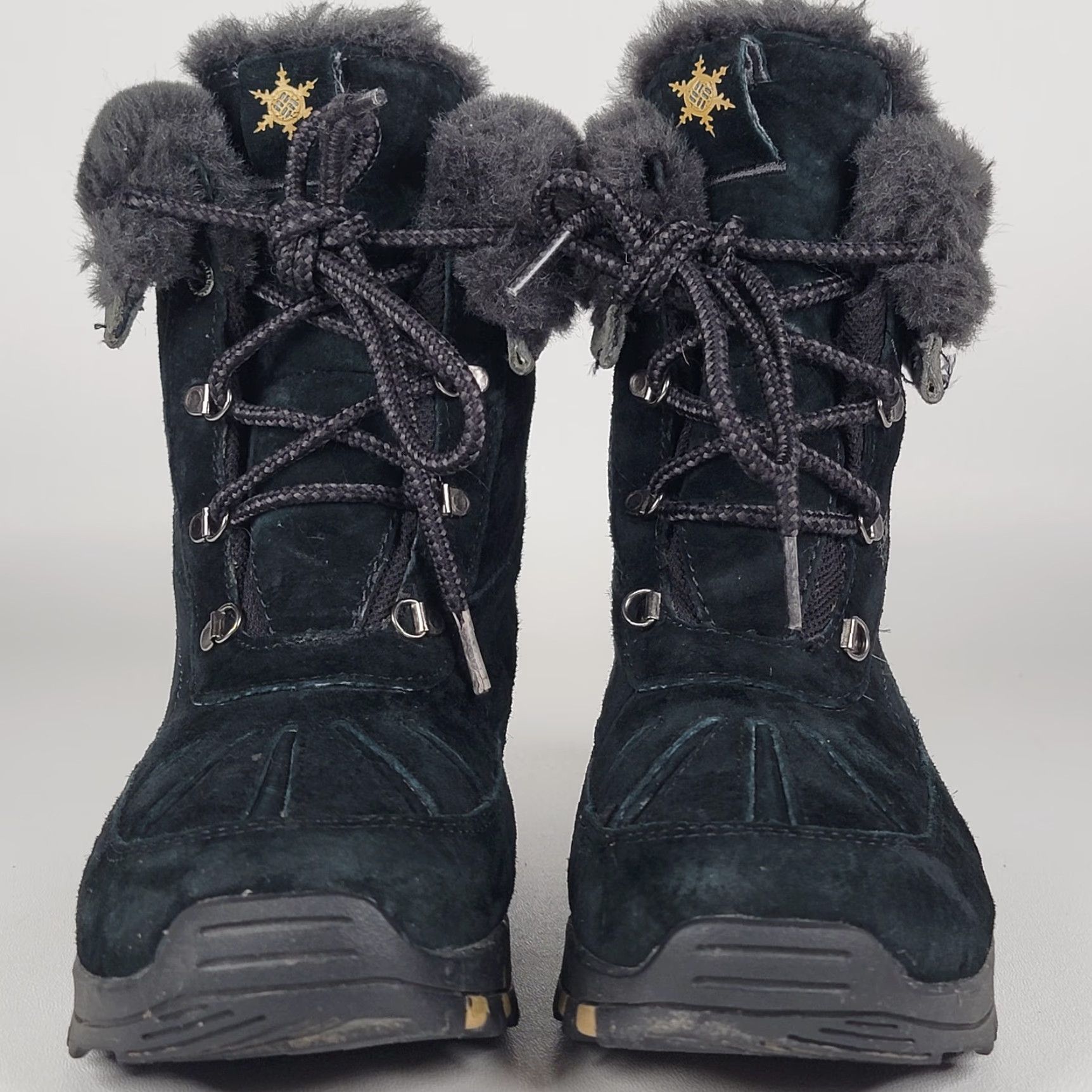 Vintage Columbia Lavela Waterproof Winter Boot Women's 6 US Black Suede Lace Up Mid-Calf Waterproof Rubber Outsole Snow Boot Size US 4 / IT 34 - 2 Thumbnail