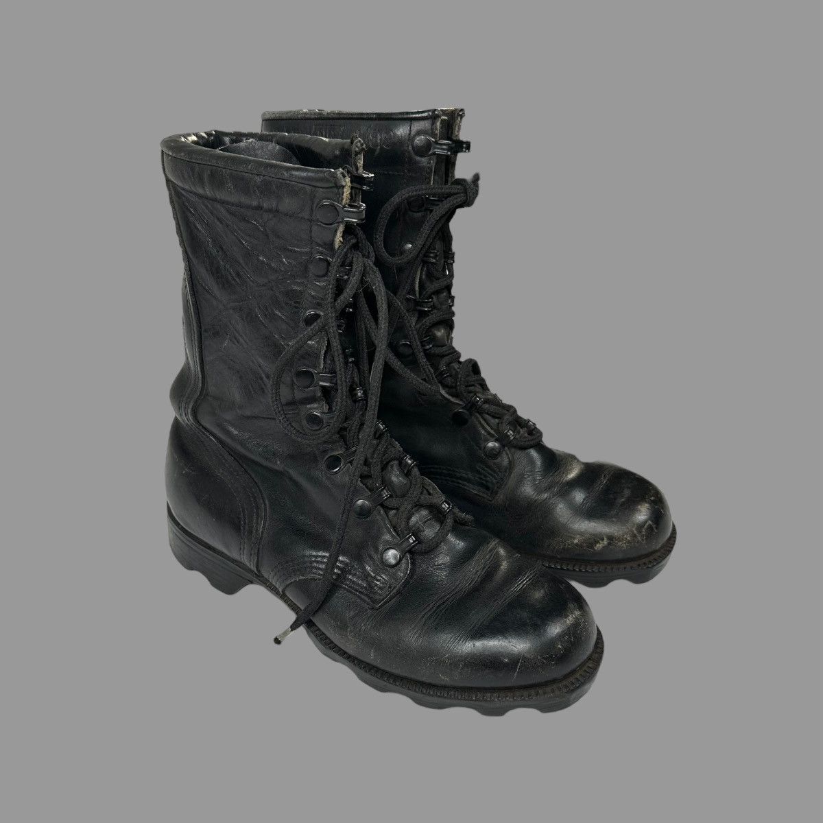 Vintage Vintage 1970s black leather combat boots Size US 4.5 / IT 34.5 - 1 Thumbnail