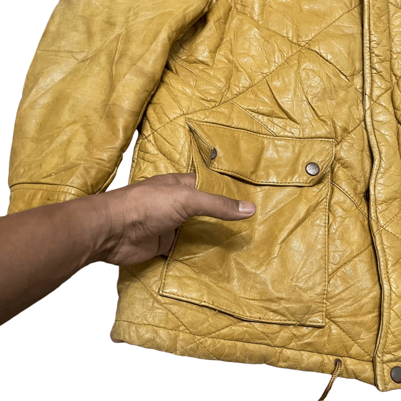 Japanese Brand Vintage Big Suri Quilted Leather Jacket Size US M / EU 48-50 / 2 - 5 Thumbnail