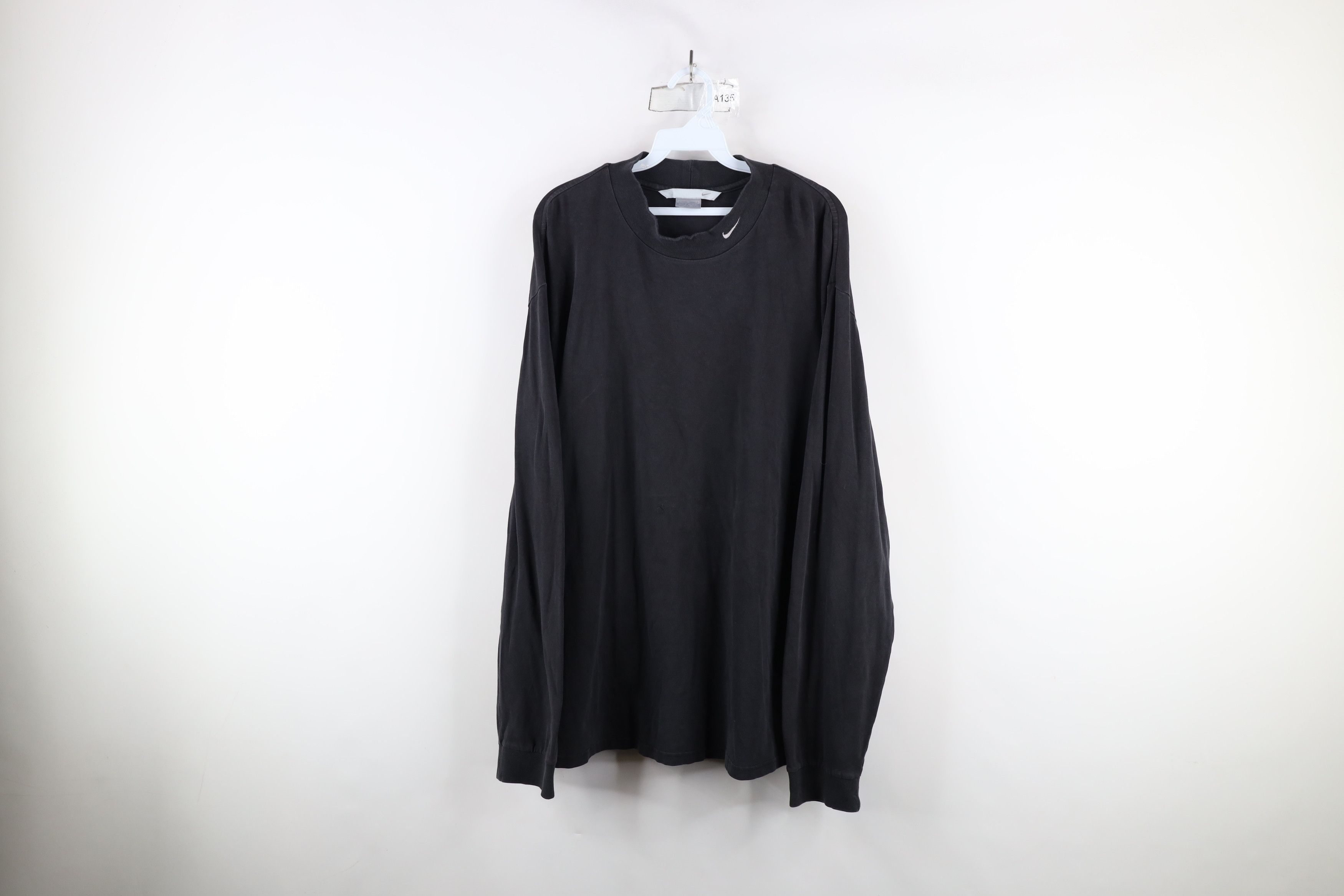 Nike × Vintage Vintage 90s Y2K Nike Scott Mini Swoosh Mock Neck T-Shirt Size US XL / EU 56 / 4 - 1 Thumbnail