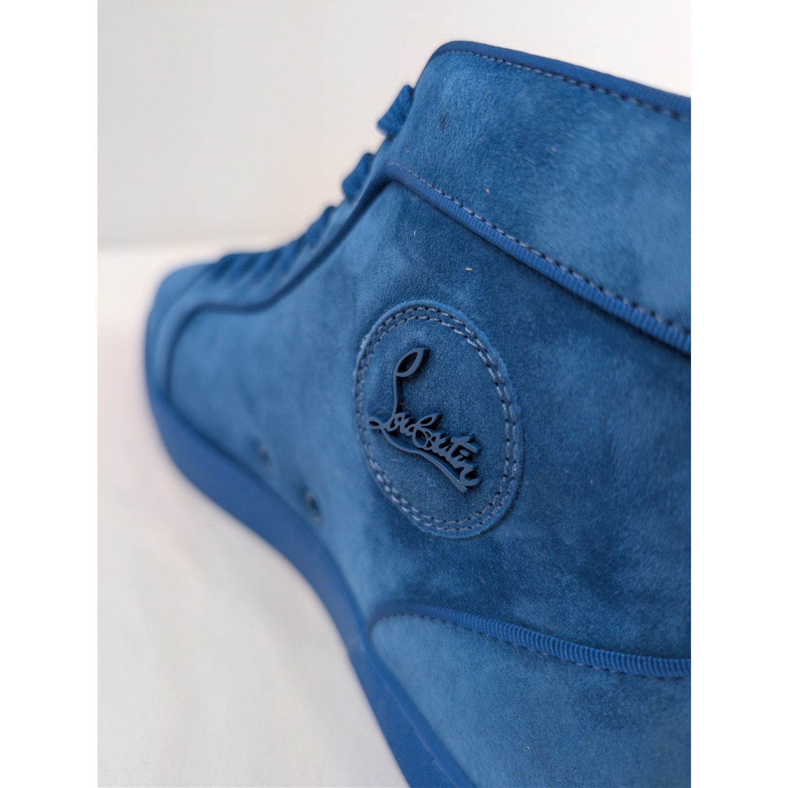 Christian Louboutin o1rshd1 Louis Orlato flat high-top sneaker in blue suede Size US 10 / EU 43 - 17 Thumbnail