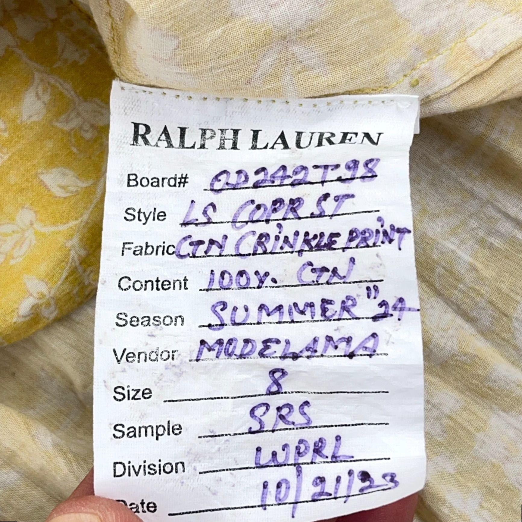 Polo Ralph Lauren Vintage Polo Ralph Lauren Blouse Women Size 8 Yellow Floral Peplum Cotton Casual Spring Summer Fall Women Size M / US 6-8 / IT 42-44 - 3 Thumbnail