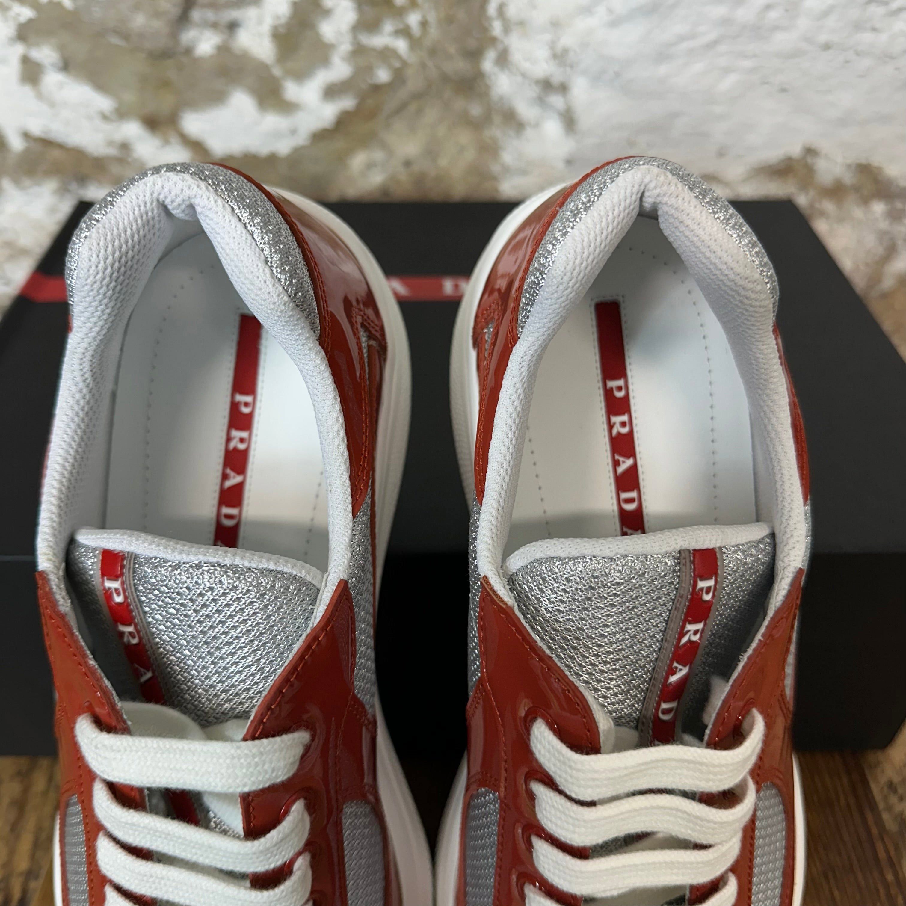 Prada Prada Americas Cup Rame Red Patent Sneaker Size 8 NEW Size US 8 / EU 41 - 4 Thumbnail