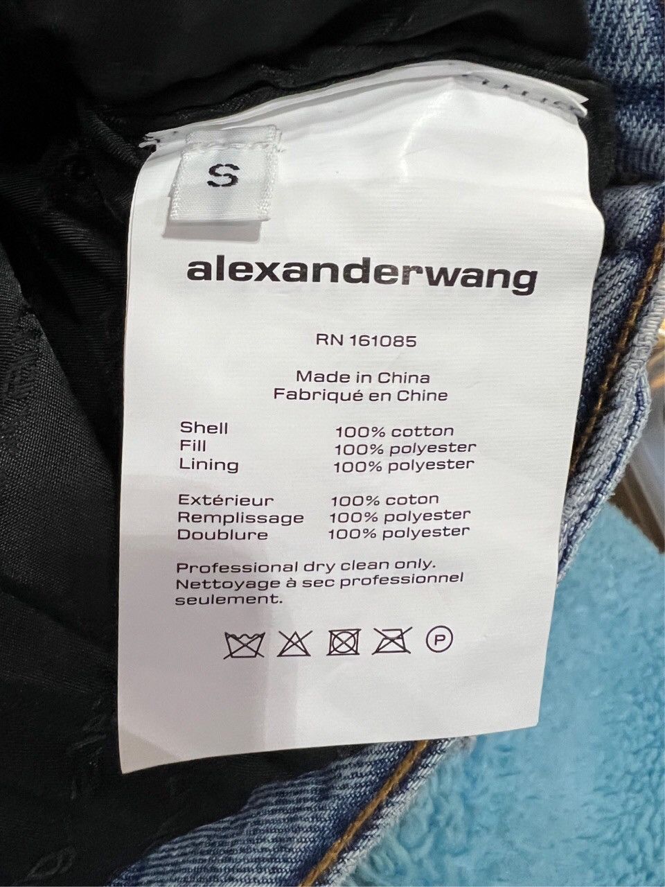 Alexander Wang Alexander Wang Blue Cotton Padded Denim Jacket (Size S) Size S / US 4 / IT 40 - 3 Thumbnail
