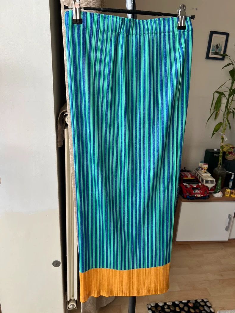 Issey Miyake Issey Miyake Pleated Blue Green Skirt-2508 Size US 30 / EU 46 - 3 Thumbnail