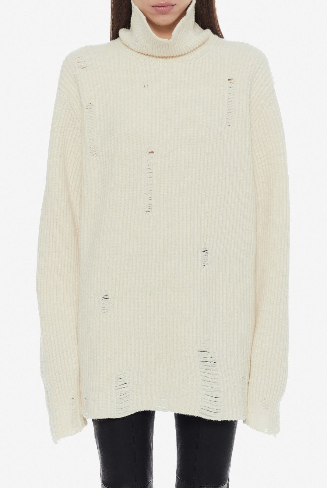 Last Ann Demeulemeester Oversized Wool Distressed Jumper