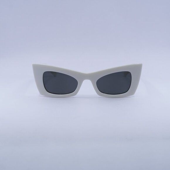 Saint Laurent SL702 003 Sunglasses Ivory Cat Eye Frame, Grey