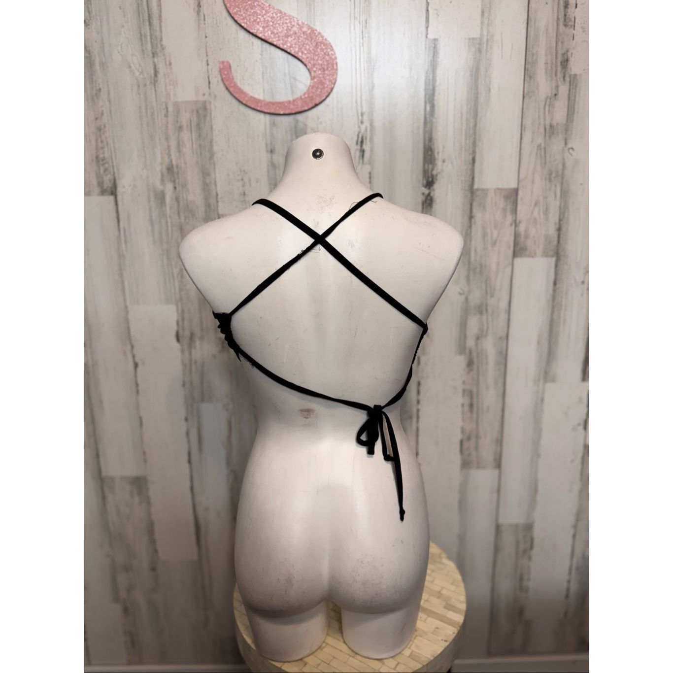 Other Blue Blush Black Handkerchief Crop Top Criss Cross Tie Back size Small Size S / US 4 / IT 40 - 4 Thumbnail