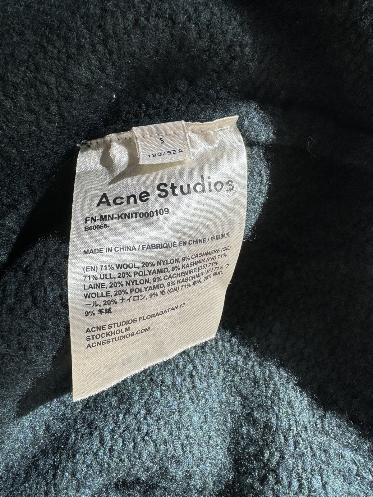 Acne Studios Acne Studios Green Wool + Cashmere Sweater Size US S / EU 44-46 / 1 - 5 Thumbnail