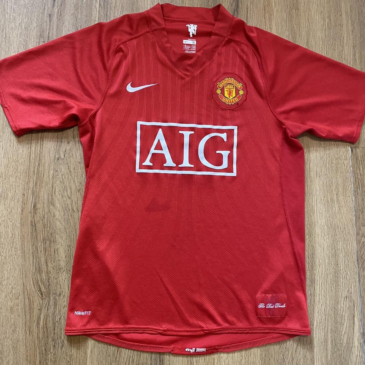 Nike 2007-09 Manchester United Aig Football Shirt Ronaldo Size US S / EU 44-46 / 1 - 1 Thumbnail