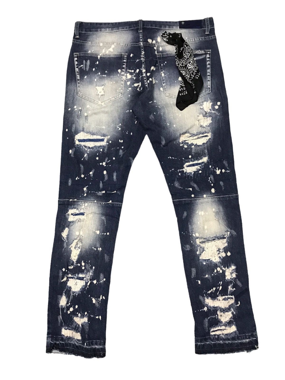 Seditionaries 🔥🔥VERY RARE🔥🔥Bleu Noir Cross Patchwork Distressed Jeans Size US 37 - 14 Thumbnail
