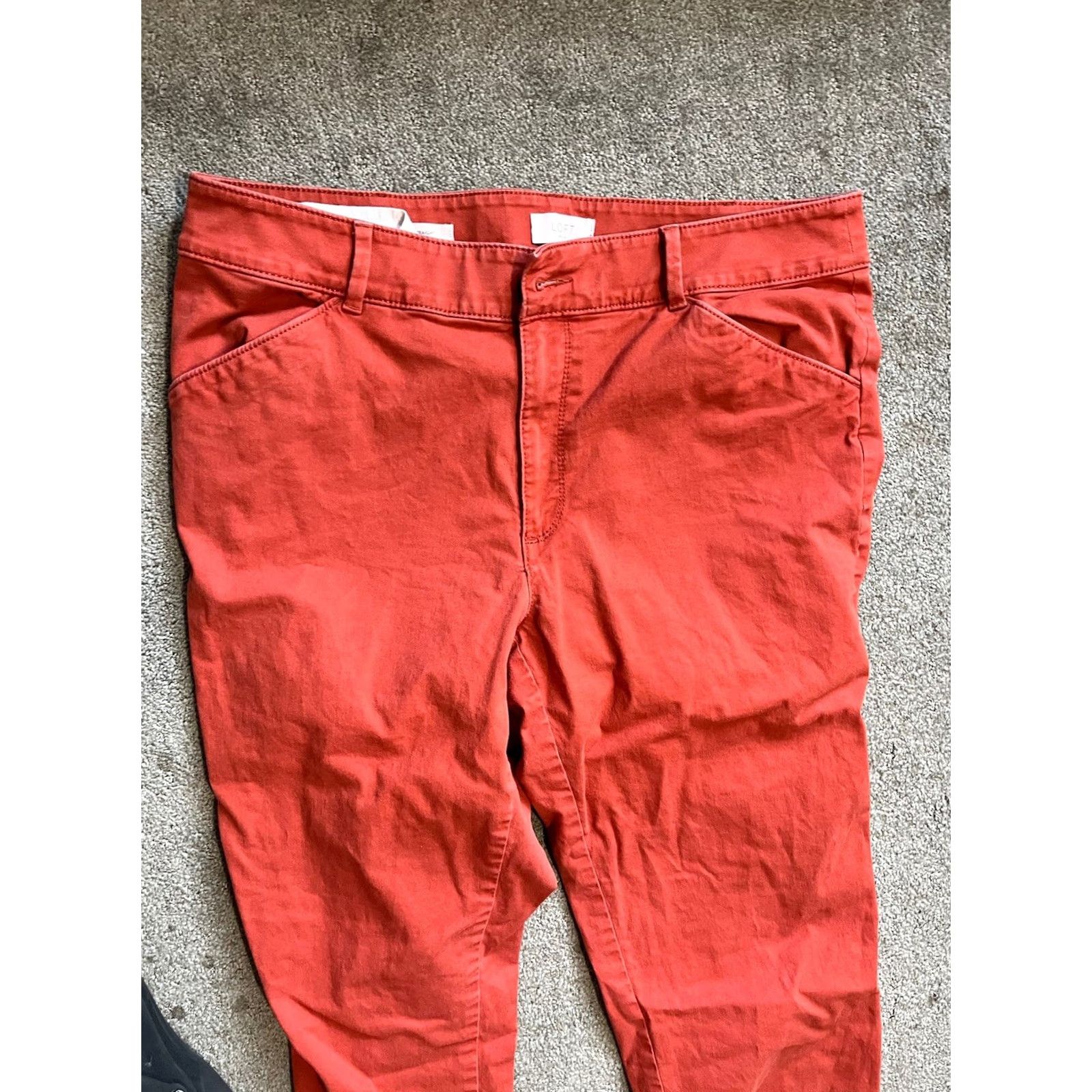 Ann Taylor ANN TAYLOR LOFT Marisa Orange straight leg pants size 12 Women Chino Cotton Dress Pants Regular Size 34" / US 12 / IT 48 - 2 Thumbnail