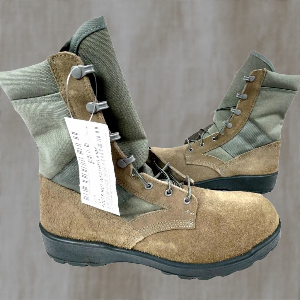 Vibram VINTAGE Army Military Sage Green Combat Boots Mens Size 15.5 R Vibram UFCW USA Boots Size US 15 / EU 48 - 1 Thumbnail