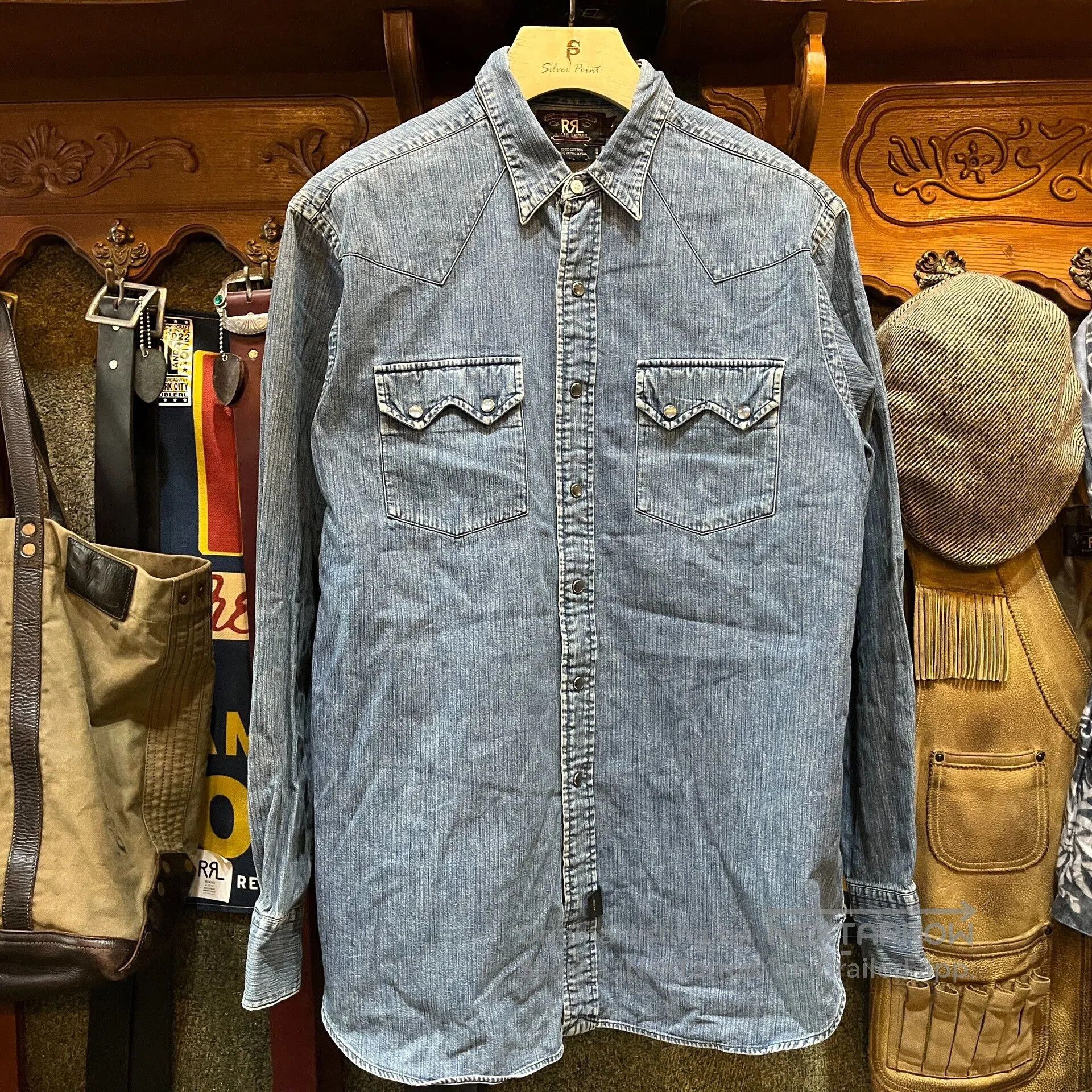 RRL Ralph Lauren RRL Western Indigo Dyed Shirt. Size US L / EU 52-54 / 3 - 1 Thumbnail