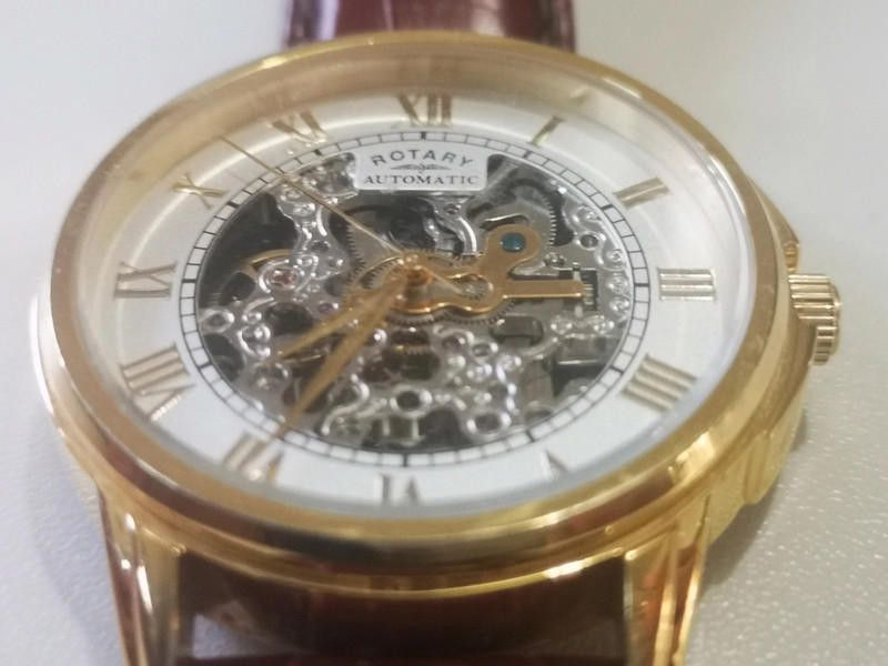 Designer Rotary men's gold dial brown wind movement watch Size ONE SIZE - 6 Thumbnail