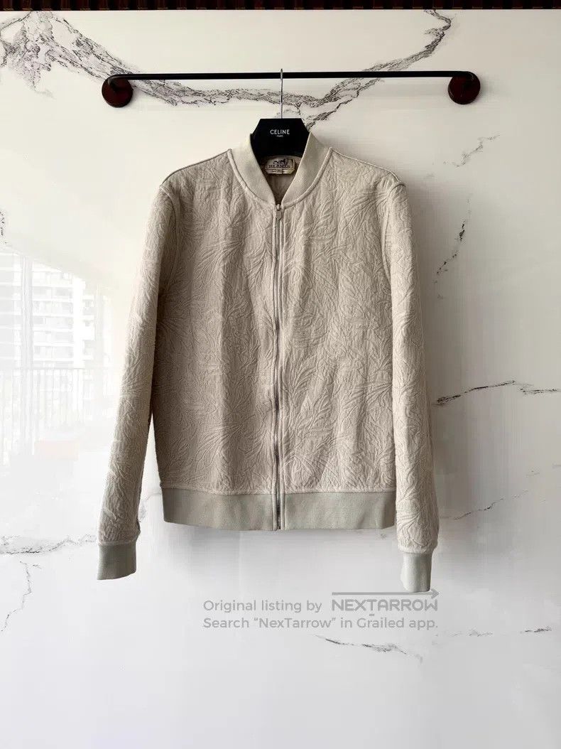 Hermes Hermes Gray brushed knitted baseball jacket Size S / US 4 / IT 40 - 1 Thumbnail