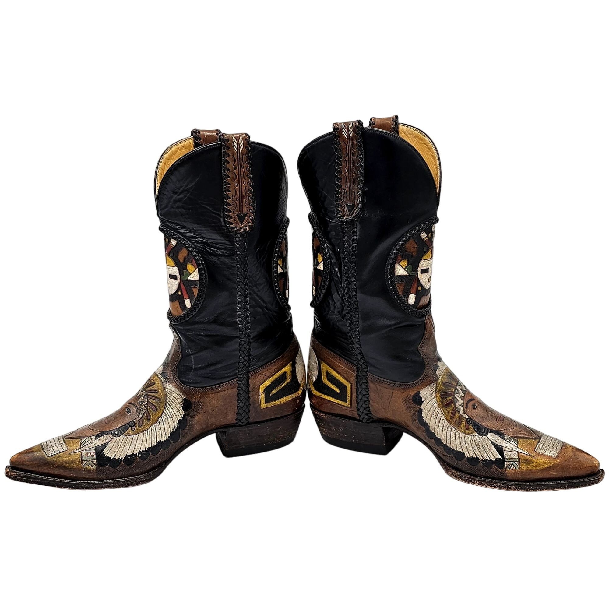 Other Custom 9D Hand Tooled/ Painted Native American Chief boots Size US 9 / EU 42 - 19 Thumbnail
