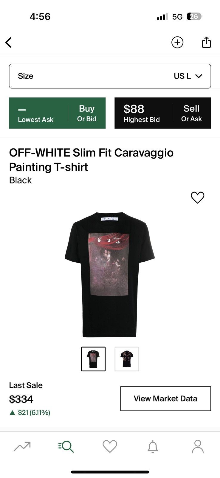 Off-White × Virgil Abloh OFF-WHITE Slim Fit Caravaggio Painting T-shirt Size US M / EU 48-50 / 2 - 6 Thumbnail