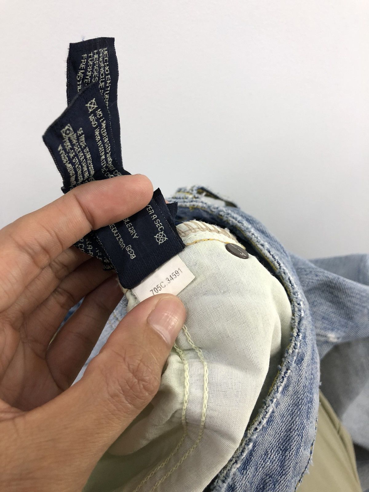 Zara Zara Regular Fit Skull Distressed Faded Blue Jeans Size US 34 / EU 50 - 24 Thumbnail