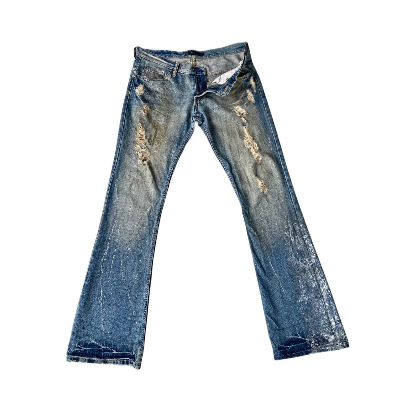 Japanese Brand FLARE Midas Japan "Gimmick" Distressed Grunge Cyber Punk Size US 29 - 7 Thumbnail