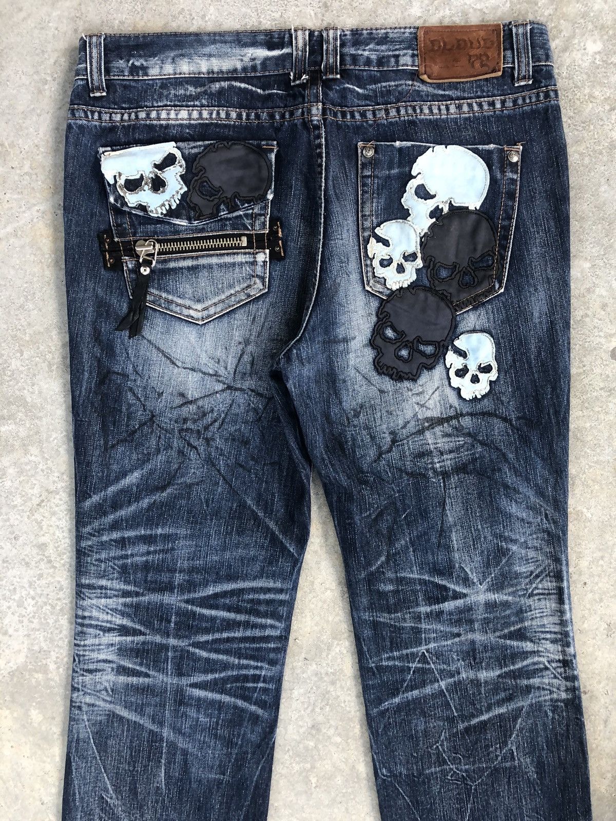Japanese Brand Japanese Skulls Embroidered Jeans Distressed Jeans Patchwork Size US 37 - 9 Thumbnail